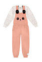 Conjunto Blusa E Jardineira Panda Mescla E Laranja Neon Abrange