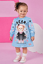 Vestido Infantil Menina Azul Estampa Ursa e Estrelas – Vestido Bebê Fofo Mundo Cinti