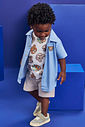Conjunto Bebê Menino Camisa Aplique Ursinho, Camiseta Ursinhos e Bermuda Bege