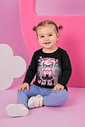 Blusa Térmica Manga Longa Bebê Menina Mundo Cinti PRETO