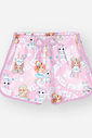 Shorts Infantil Básico em Nylon Estampado – Short Menina Verão Estampado com Elastano LILAS CINTI