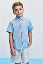 Conjunto Infantil Menino Camisa Denim e Bermuda de Linho