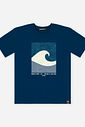 Conjunto Menino Camiseta Wave e Bermuda Marinho