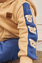 Conjunto Jaqueta Ursinho E Calça Bege E Azul Abrange