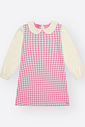 Vestido Infantil Manga Longa Pied de Poule – Vestido Menina com Gola Boneca Mundo Cinti