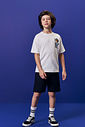 Conjunto Menino Camiseta Capivara Manobra de Skate e Bermuda Preto