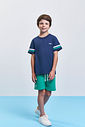 Conjunto Infantil Camiseta Listrada e Bermuda de Moletom Vivid