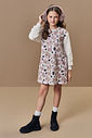 Vestido Infantil Estampado de Ursinho com Pelo Carneirinho Quentinho