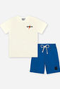 CONJ CAMISETA E BERMUDA NATURAL/AZ OLYMPIAN