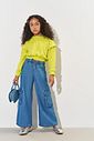 Calça Wide Leg Infantil Menina Jeans CTV