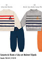 Conjunto Bebê Menino Listras Saylor's Divertto OFF WHITE/AZ MARINHO