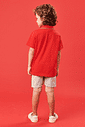Conjunto Camisa Polo E Bermuda Vermelho E Cinza Abrange