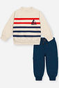 Conjunto Bebê Menino Listras Saylor's Divertto OFF WHITE/AZ MARINHO