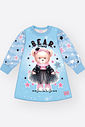 Vestido Infantil Menina Azul Estampa Ursa e Estrelas – Vestido Bebê Fofo Mundo Cinti
