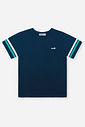 Conjunto Infantil Camiseta Listrada e Bermuda de Moletom Vivid