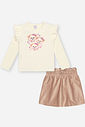 Conjunto em Cotelê Bebê Menina Ursas Sweet Mundo Cinti