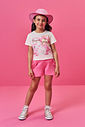 Conjunto Infantil com Blusa Boxy de Princesa Boiadeira e Shorts em Moletinho – Look Menina Verão NATURAL/RS CONFETE