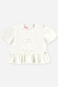 Camisa Infantil Menina em Tricoline com Laços e Babado