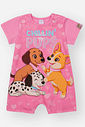 Macacão Bebê Menina Cachorrinhos Friends em Cotton – Macaquinho Infantil Confortável Cinti Baby ROSA CONFETE