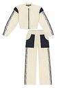 Conjunto Jaqueta E Calça Wide Leg Off White E Preto CTV
