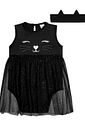 VESTIDO/BODY E TIARA PRETO