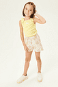 Conjunto Blusa E Short Estampado Amarelo Abrange