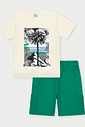 CONJ CAMISETA E BERMUDA NATURAL/VD VIVID