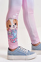 Conjunto Infantil com Blusa Cachorrinhos e Legging em Suplex – Look Menina Verão com Strass NATURAL/RS IOGURTE