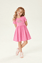Vestido Infantil Evasê Manga Curta Just Smile Pink