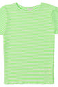 Blusa Infantil Cropped Listrada com Frufru Verde Blusa Infantil Cropped Listrada com Frufru Verde