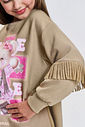 Vestido Infantil Menina com Detalhe de Franjas nas Mangas – Vestido Ursa Mundo Cinti