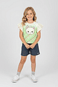 Conjunto Infantil Menina com Babados Sparkle Cat Verde Abrange