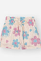 Conjunto Bebê Menina Floral em Cotton Linho – Blusa e Shorts Delicados Cinti Baby OFF WHITE