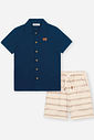 Conjunto Infantil Menino Resort Style Divertto AZ MARINHO/OFF WHITE