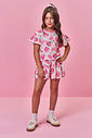 Conjunto Infantil Menina Blusa Boxy e Short Limões