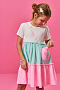 Vestido Infantil em Meia Malha Neon Love – Vestido Menina Verão com Bolsa de Sorvete NATURAL/VD BRISA/RS BARBIE