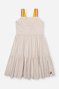 Vestido Infantil em Moletinho Waffle Linho Neon Love – Vestido Menina Verão Off White com Strass OFF WHITE