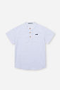 Conjunto Infantil Camisa Listrada e Bermuda de Linho Marinho