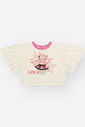 Conjunto Infantil Menina Ursa CUTE Jeans Médio Mundo Cinti