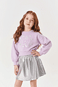Conjunto Infantil Menina Blusão E Saia-Short Holográfico Lilás Mundo Cinti
