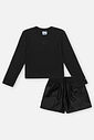 Conjunto Infantil Menina Estrela Courino Preto CTV