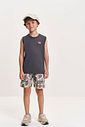 Conjunto Infantil com Regata Rino e Bermuda Safari Chumbo