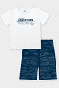 CONJ CAMISETA E BERMUDA BRANCO/AZ MARINHO
