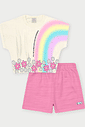 CONJ BLUSA E SHORTS NATURAL/RS CONFETE