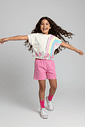 CONJ BLUSA E SHORTS NATURAL/RS CONFETE