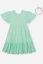 Vestido Infantil Manga Curta em Meia Malha Botonê – Vestido Menina com Laço nas Costas Cinti VERDE BRISA
