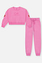 Conjunto Infantil Menina Blusão Abertura Manga E Calça Rosa Mundo Cinti
