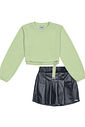 CONJ BLUSA ML E SHORTS/SAIA VD PARADISE/PRETO