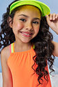 Saída de Praia Infantil em Malha UV Neon – Vestido Praia Menina Verão Neon LARANJA NEON FORTE