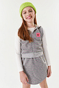 Conjunto Blusa  Short-Saia E Colete Natural E Rosa Neon Abrange